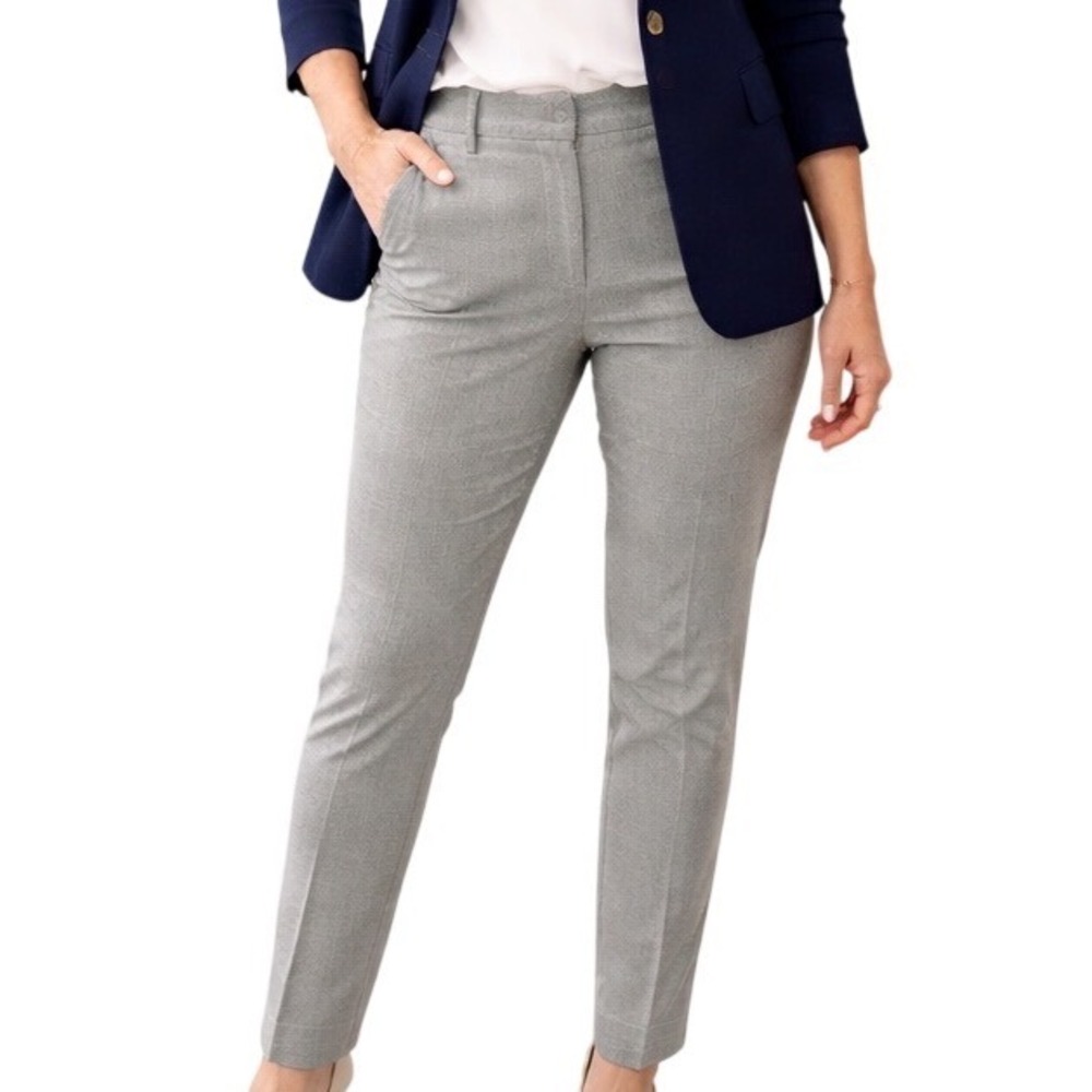 Talbots Women's Hampshire‎ Straight Ankle Pants Textured Gray Size 8 Career Work